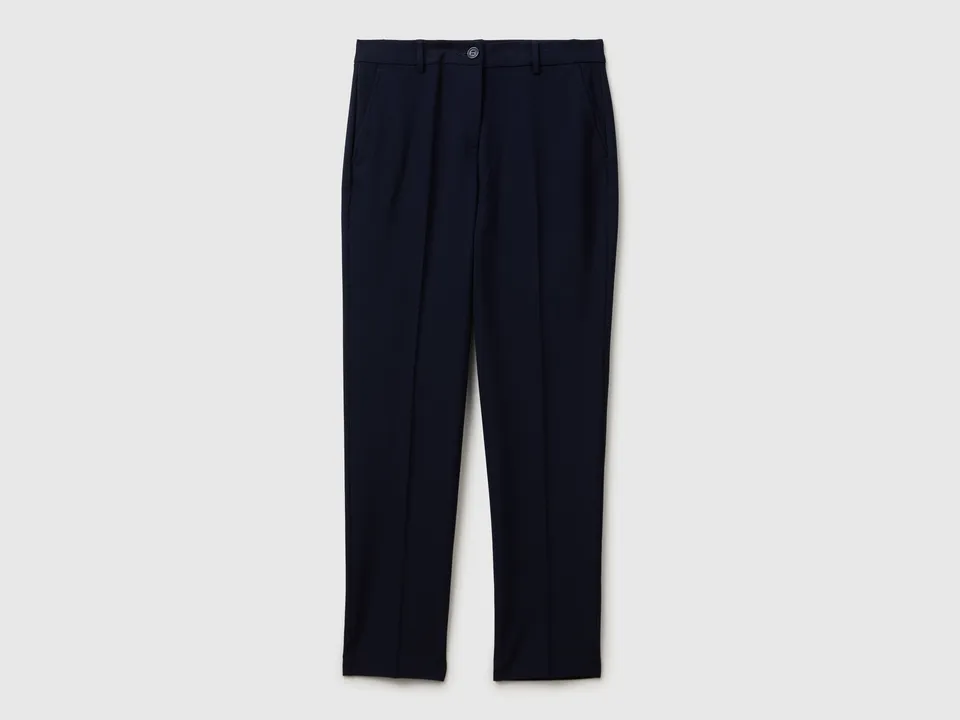 United Colors of Benetton Pantaloni Gamba Dritta Viscosa Stretch Donna