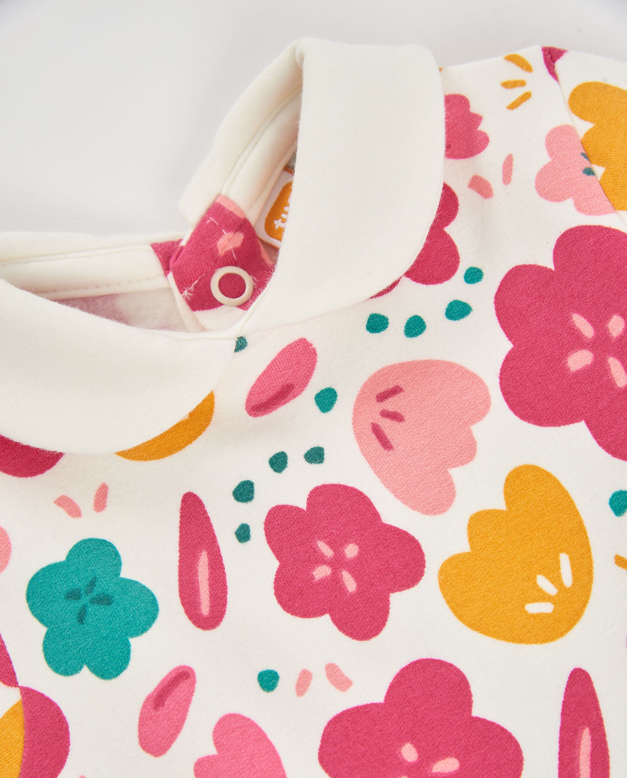TucTuc Vestiti Vestito Felpa Neonata Multicolor Fiori Maniche Lunghe