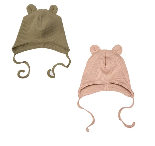Woolly Organic Baby Hats cappello SS26 orecchie orso cotone