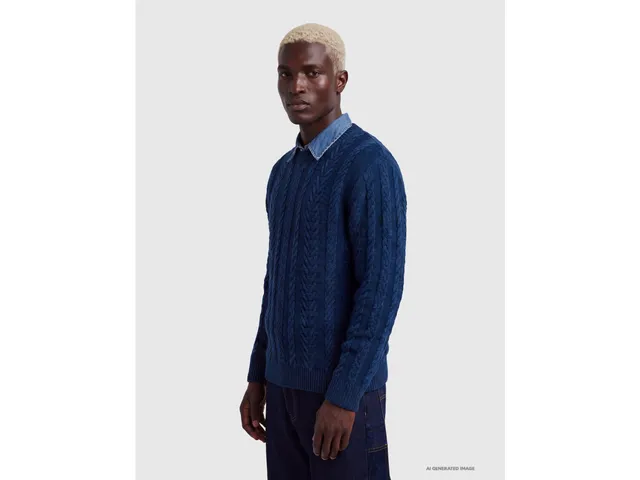United Colors of Benetton maglione lana trecce cavi S