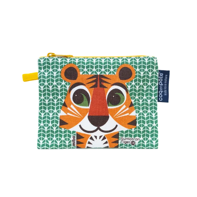 Coq en Pâte portamonete tigre cotone bio 10x13 cm