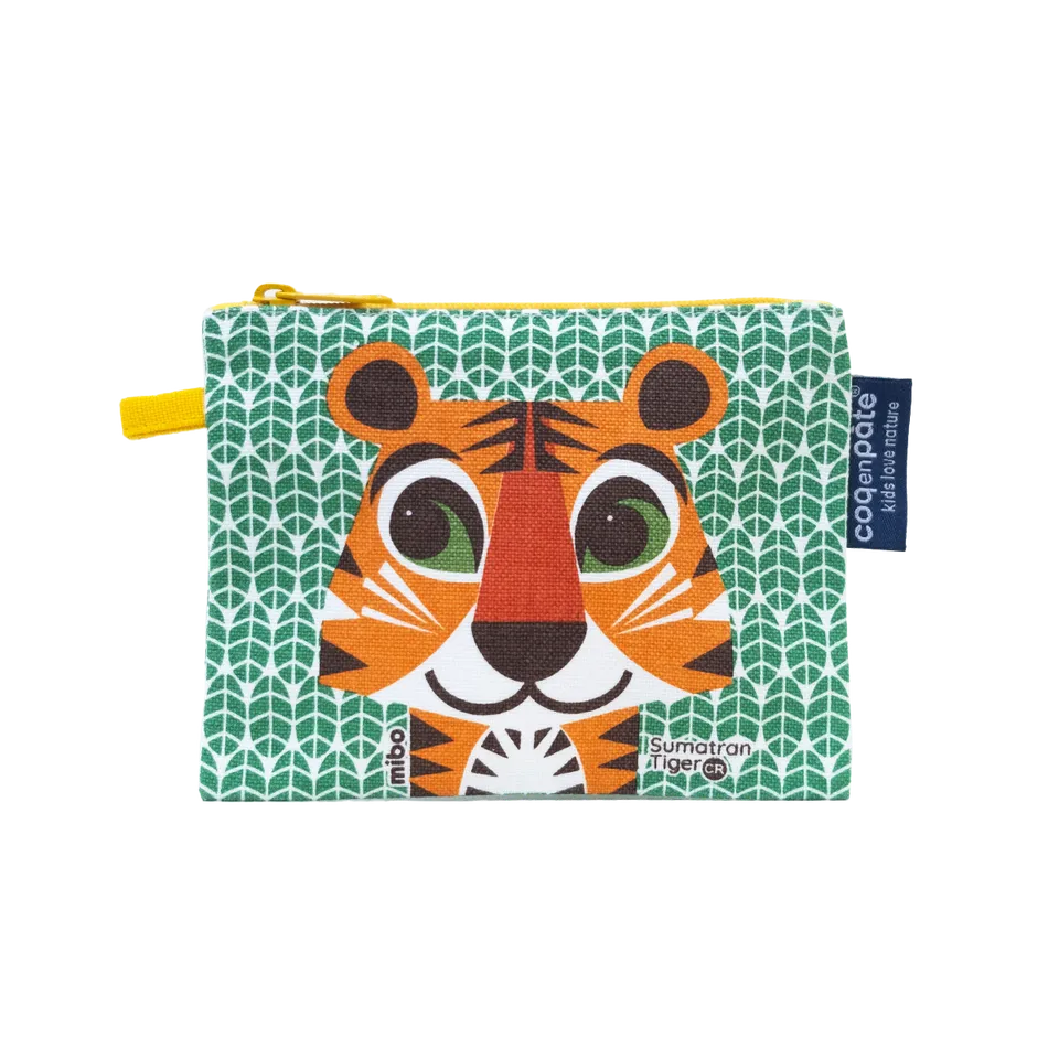 Coq en Pâte portamonete tigre cotone bio 10x13 cm