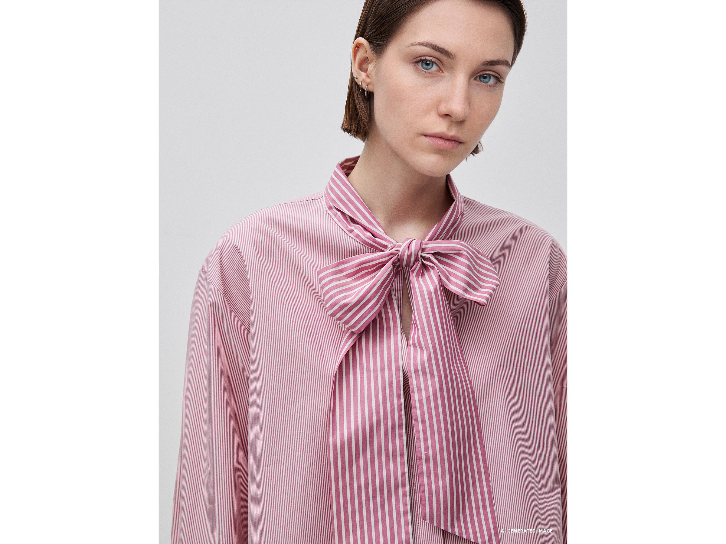 Benetton Striped crop shirt camicia cotone donna