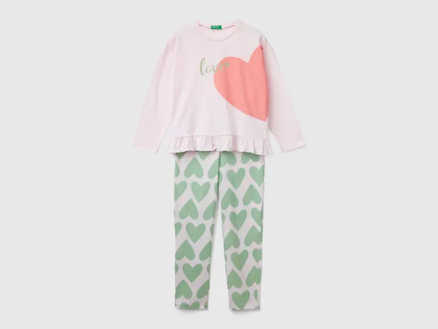 United Colors of Benetton Pigiama cuore cotone taglia S