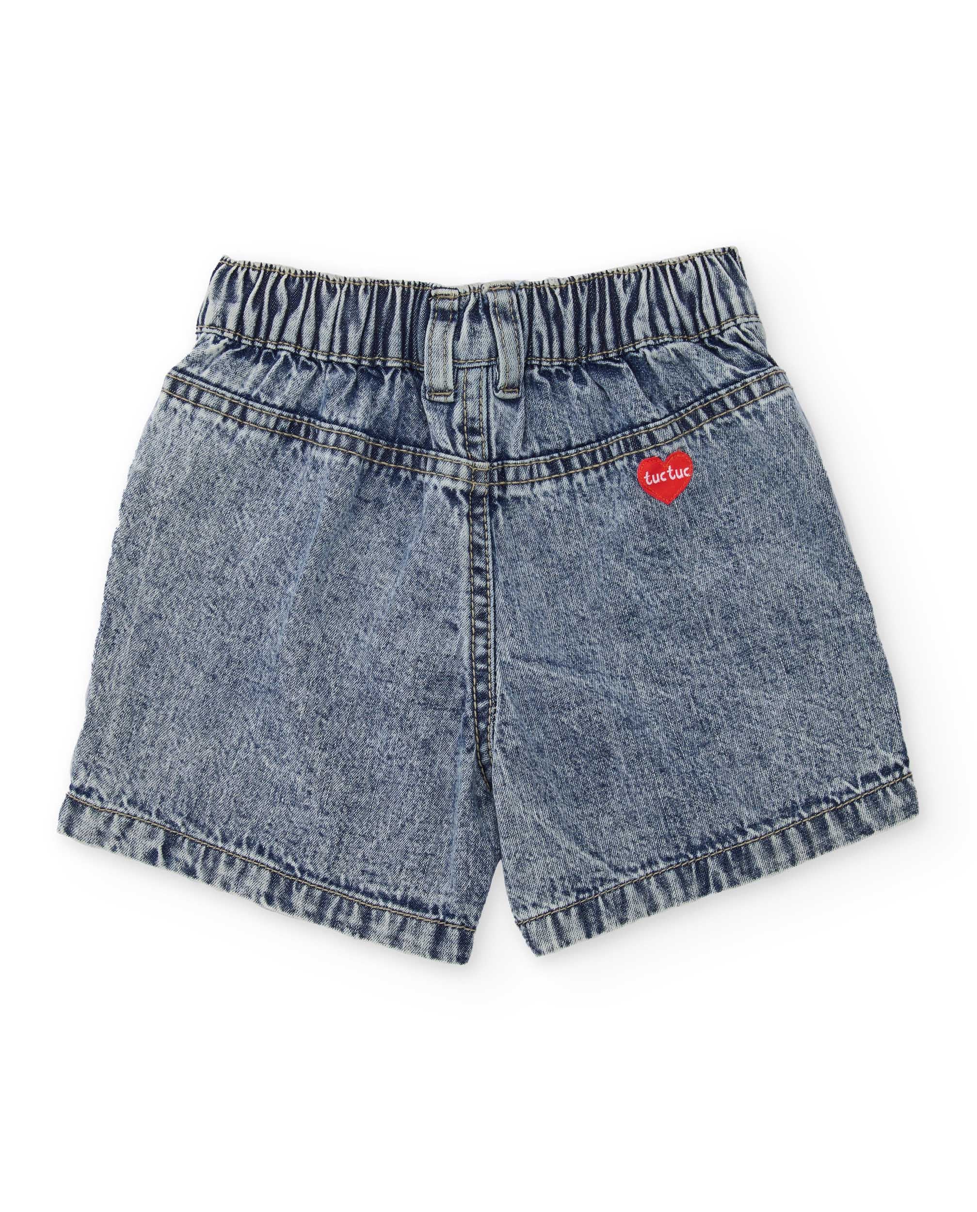 TucTuc Bermuda Shorts Bambina Jeans Ricamo Fiori