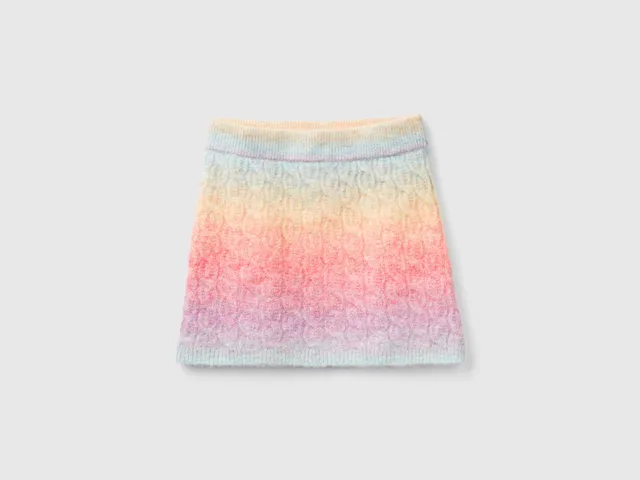 United Colors of Benetton Skirts Minigonna lana trecce multicolor