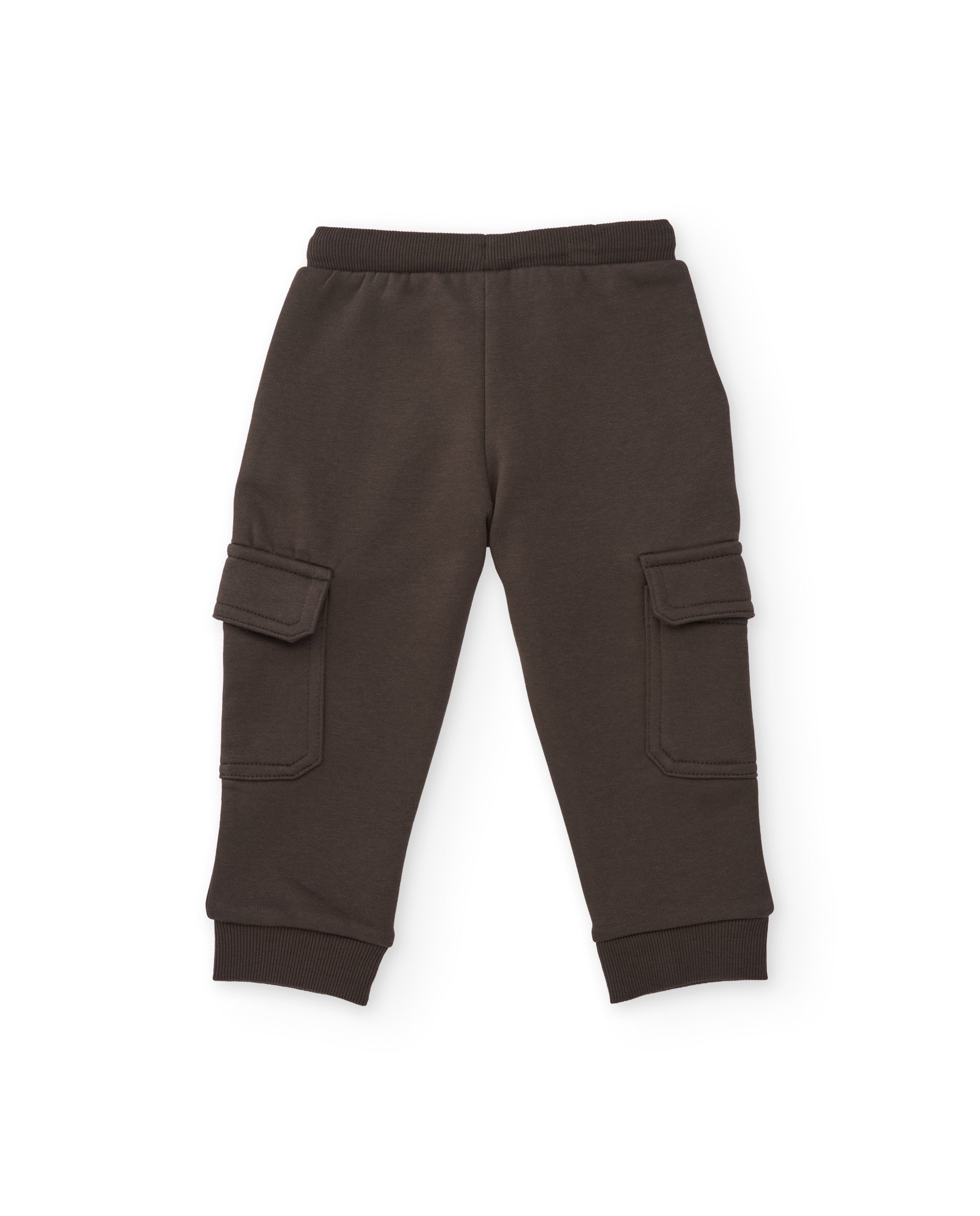 TucTuc Pantaloni Cargo Bambino Felpa Marrone Tasche