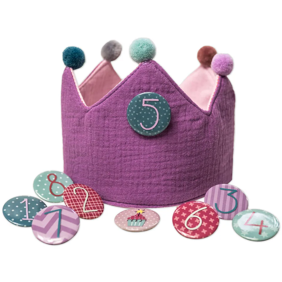 Papierdrachen Corona Compleanno Mussola Viola Numeri