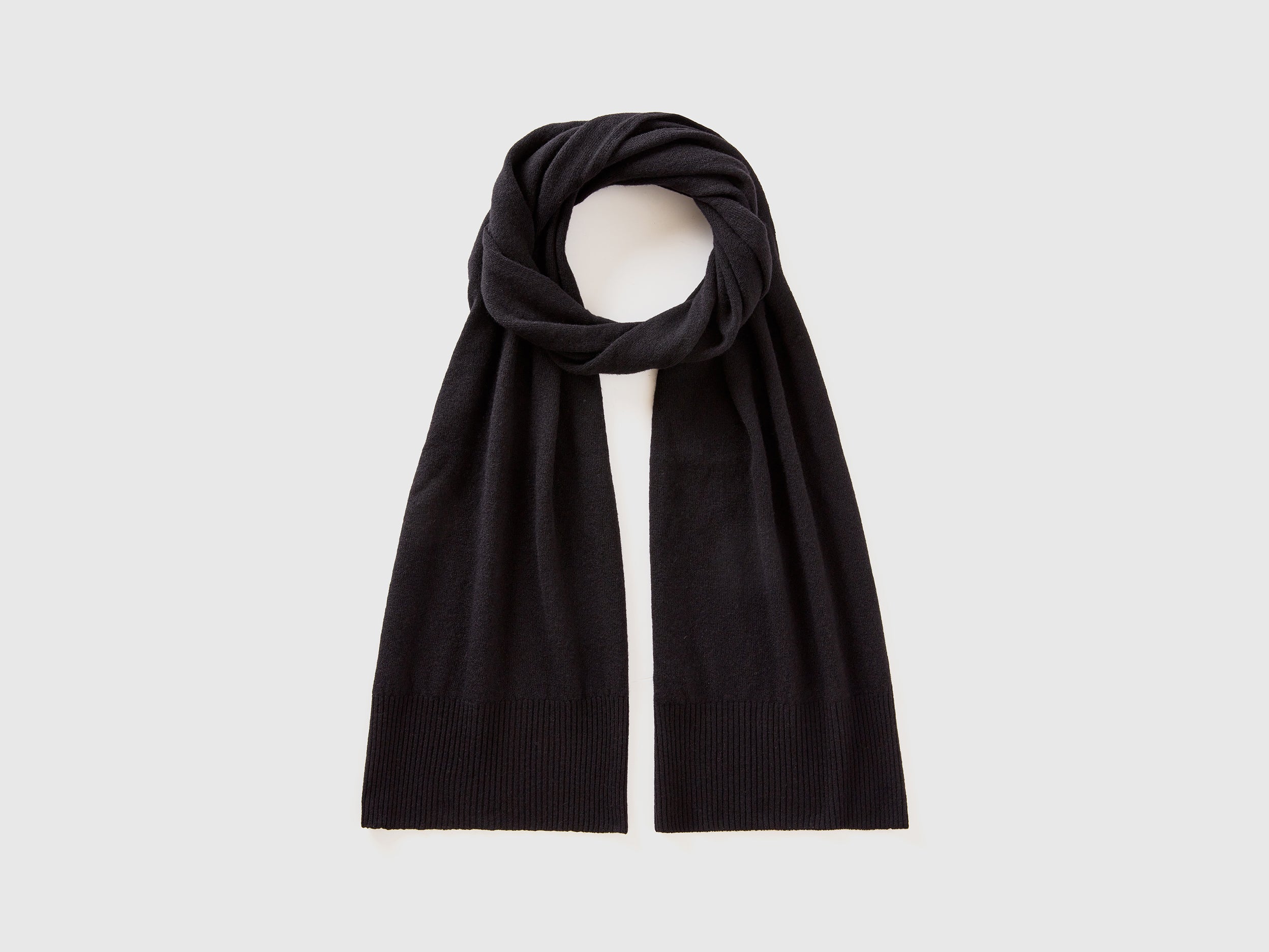 United Colors of Benetton sciarpa lana merino nera taglia unica