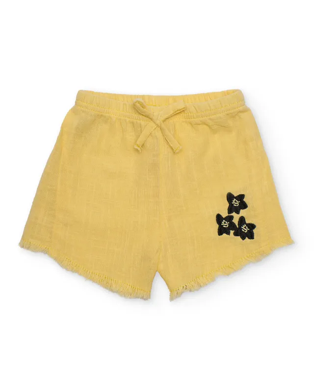 TucTuc Bermuda Shorts bambina giallo ricamo fiori