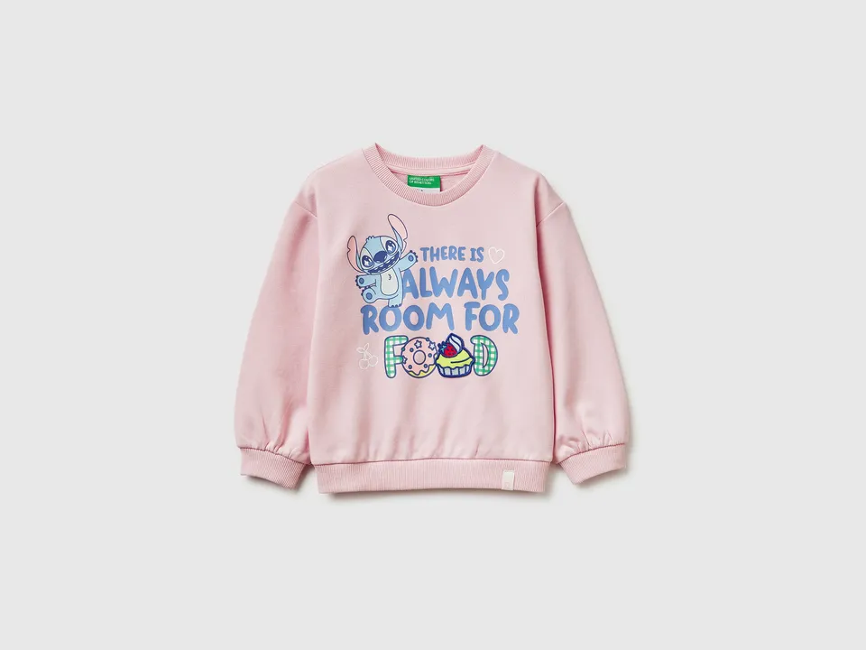 United Colors of Benetton Felpa Lilo & Stitch cotone bimbi stampa
