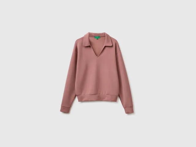 United Colors of Benetton Felpa Collo Polo Modal Elasticizzata Taglia M