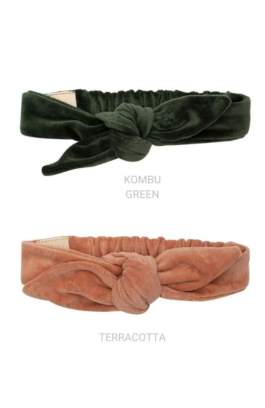 Woolly Organic Velour Elastic Headband fascia neonata cotone bio