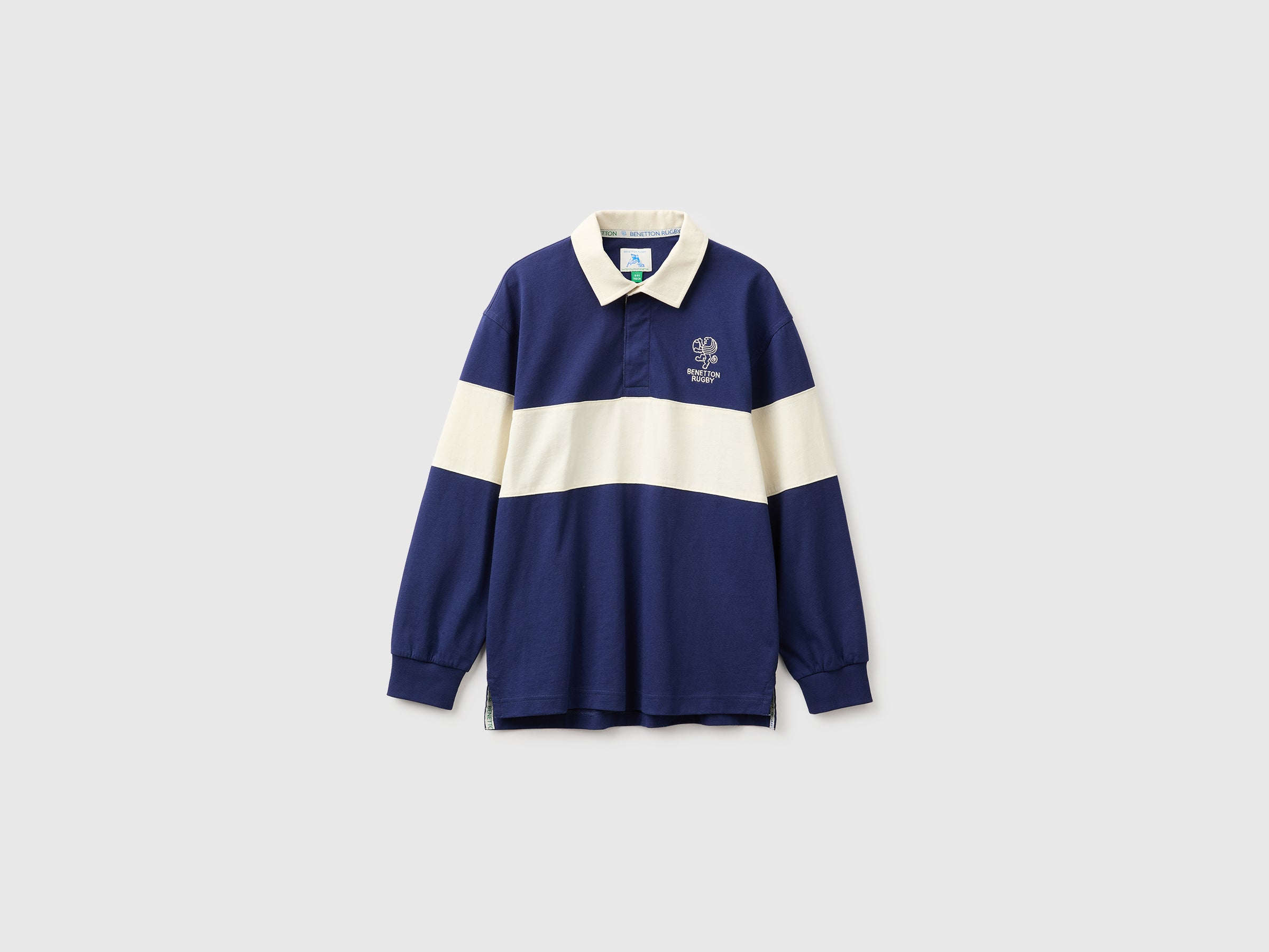 United Colors of Benetton Rugby Polo blu cotone bio taglia L