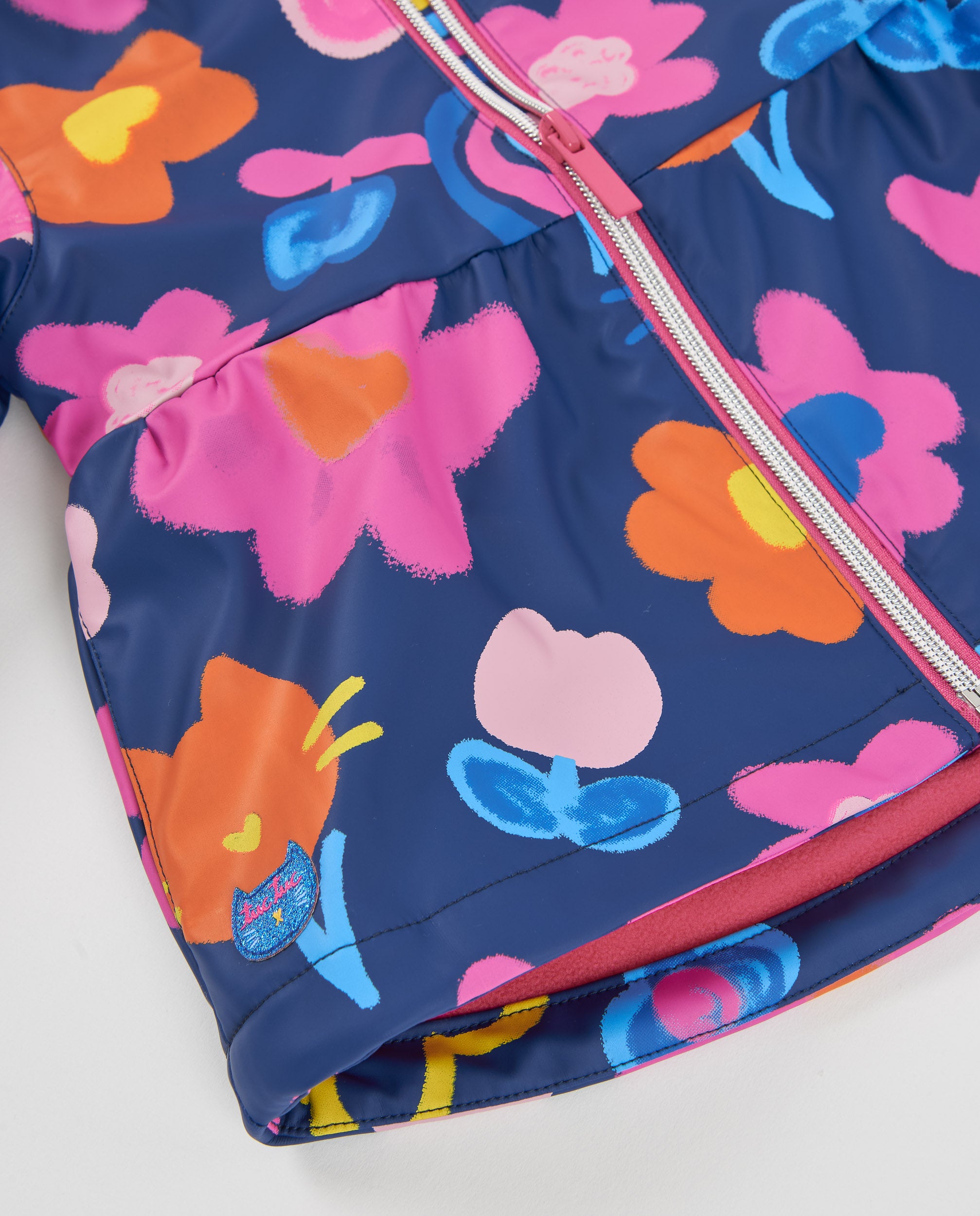 TucTuc Cappotti Floreale Impermeabile Bambina Blu Marino
