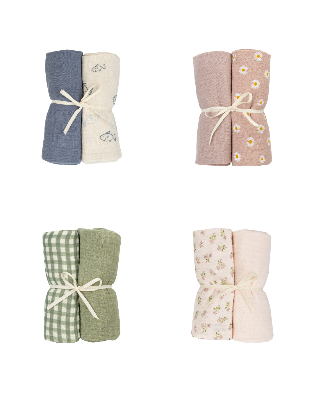 Woolly Organic Accessori set 2 panni neonato cotone mussola
