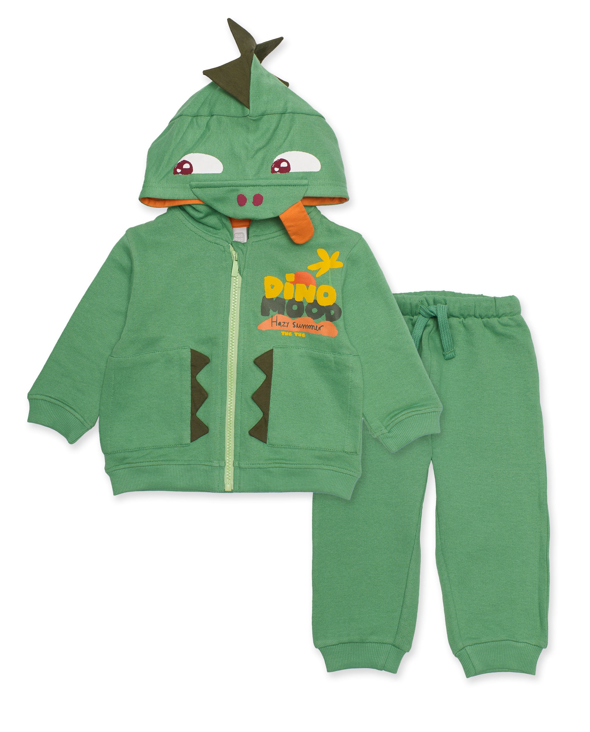TucTuc Completi tuta bimbo cappuccio dinosauro verde