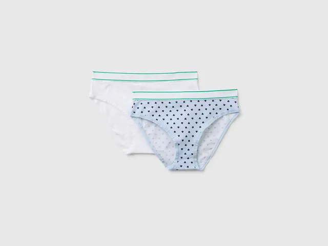 United Colors of Benetton Underwear Slip cotone logo 7-8 anni 2 pezzi