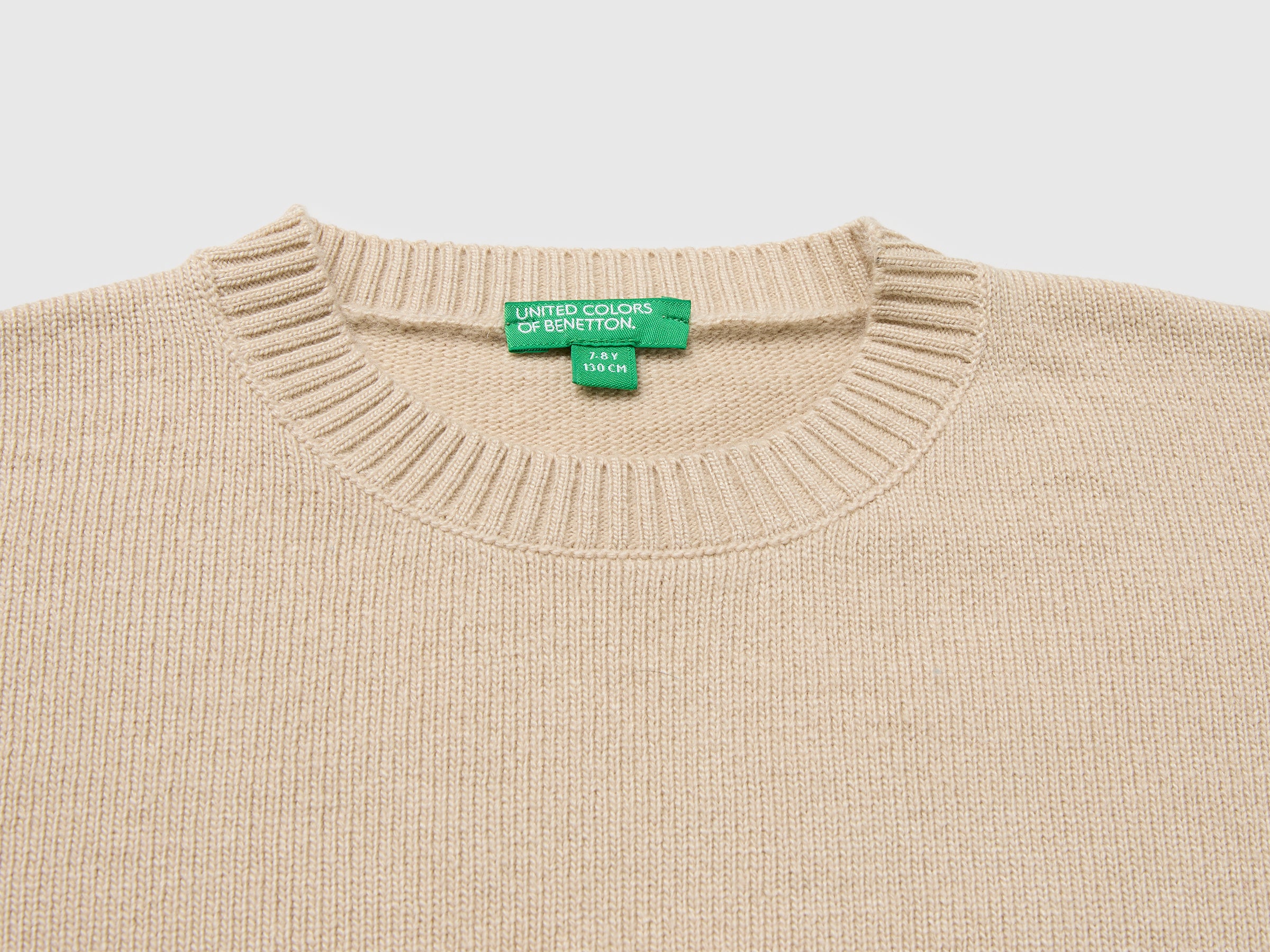United Colors of Benetton Maglione Lana Viscosa Girocollo Logo