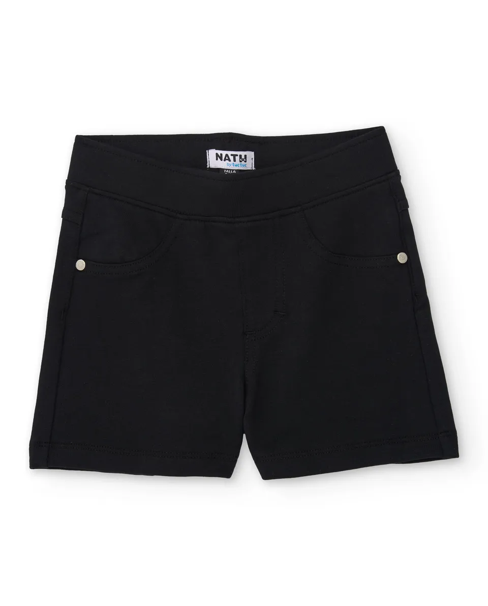 TucTuc Bermuda shorts bambina nero elastico 8 anni