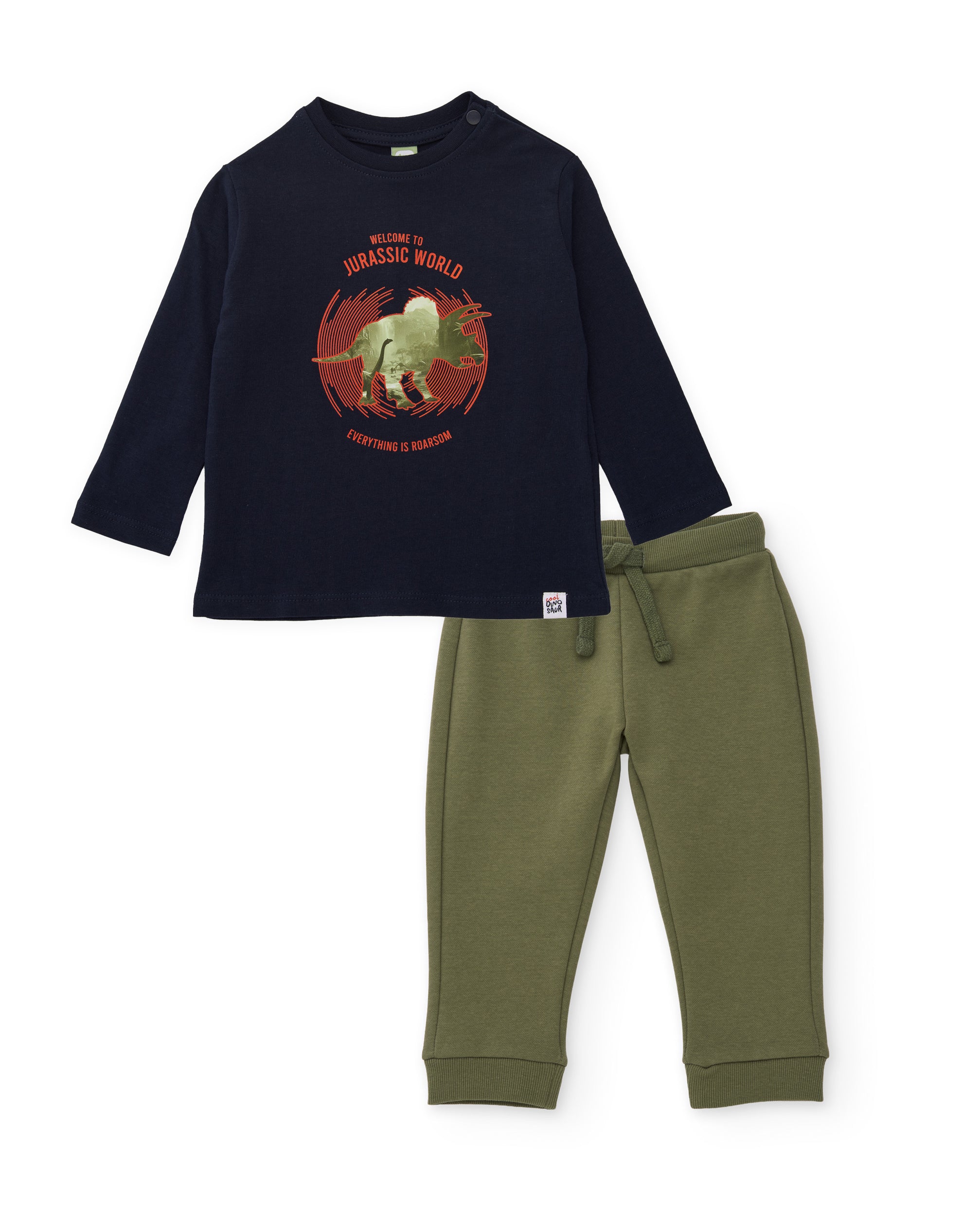 TucTuc Completi bimbo navy dinosauro felpa 2 pezzi