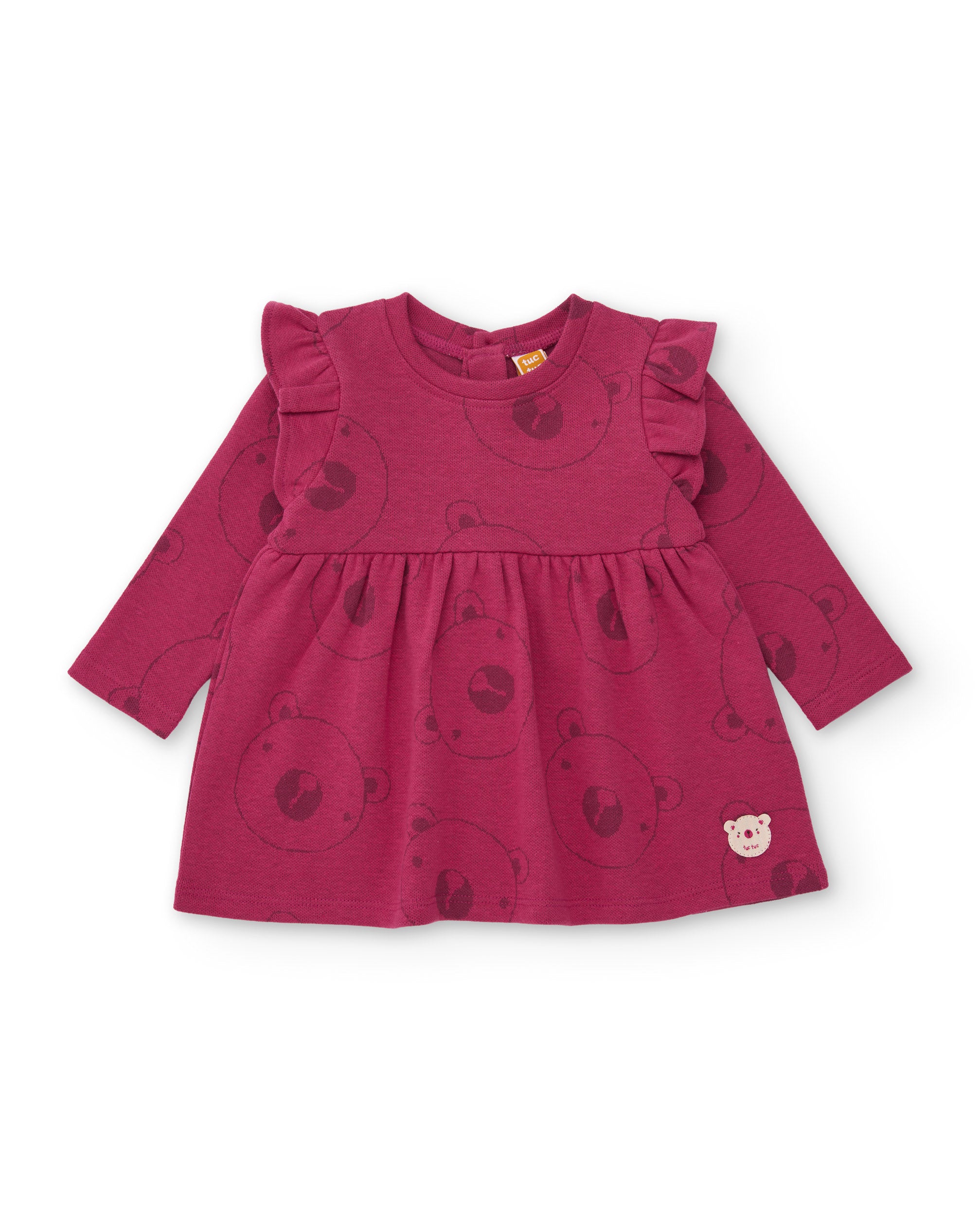 TucTuc Vestiti vestito neonata bordeaux orsetti