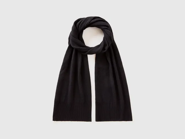United Colors of Benetton sciarpa lana merino nera taglia unica
