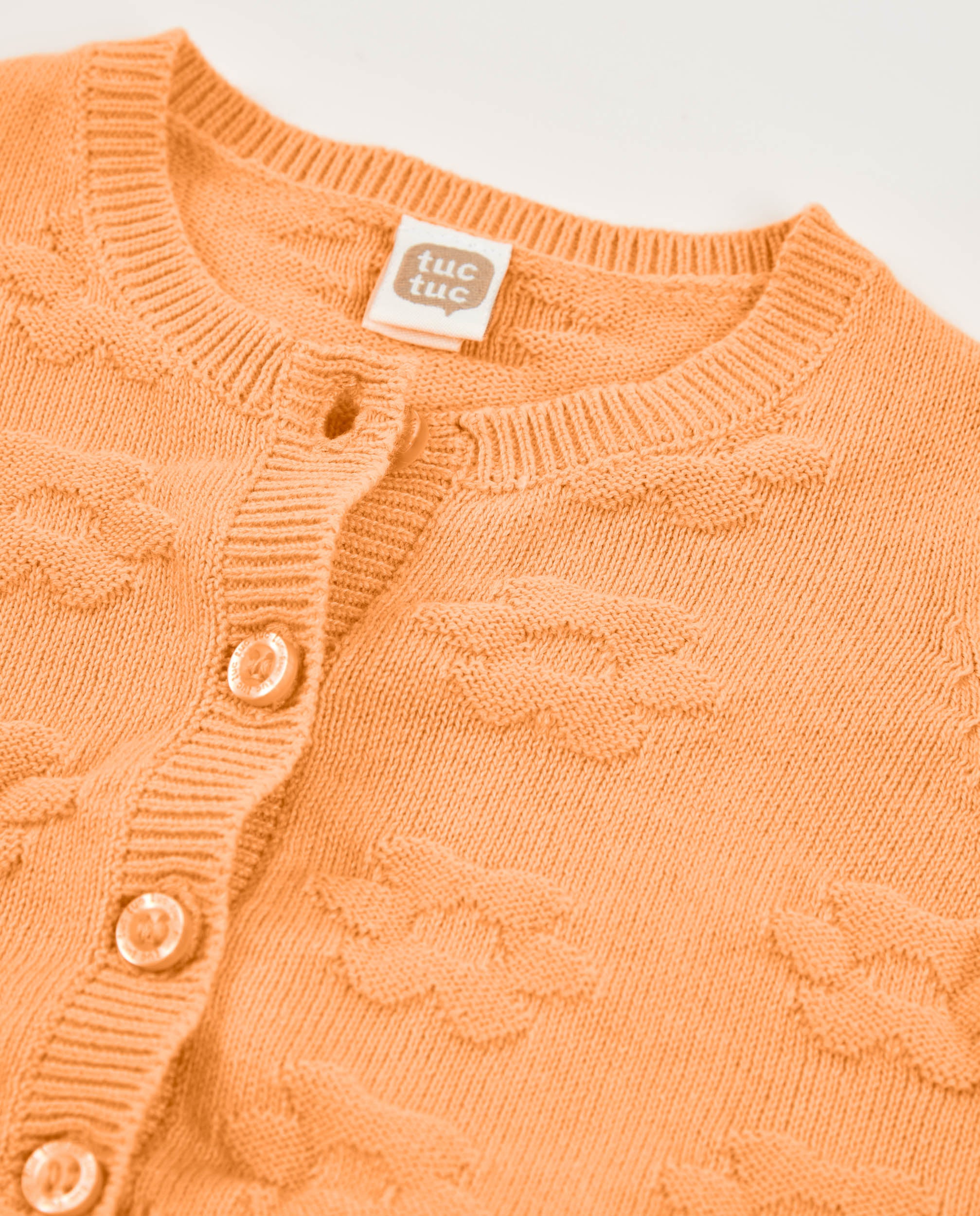 TucTuc Maglioni cardigan neonato arancione bottoni floreale