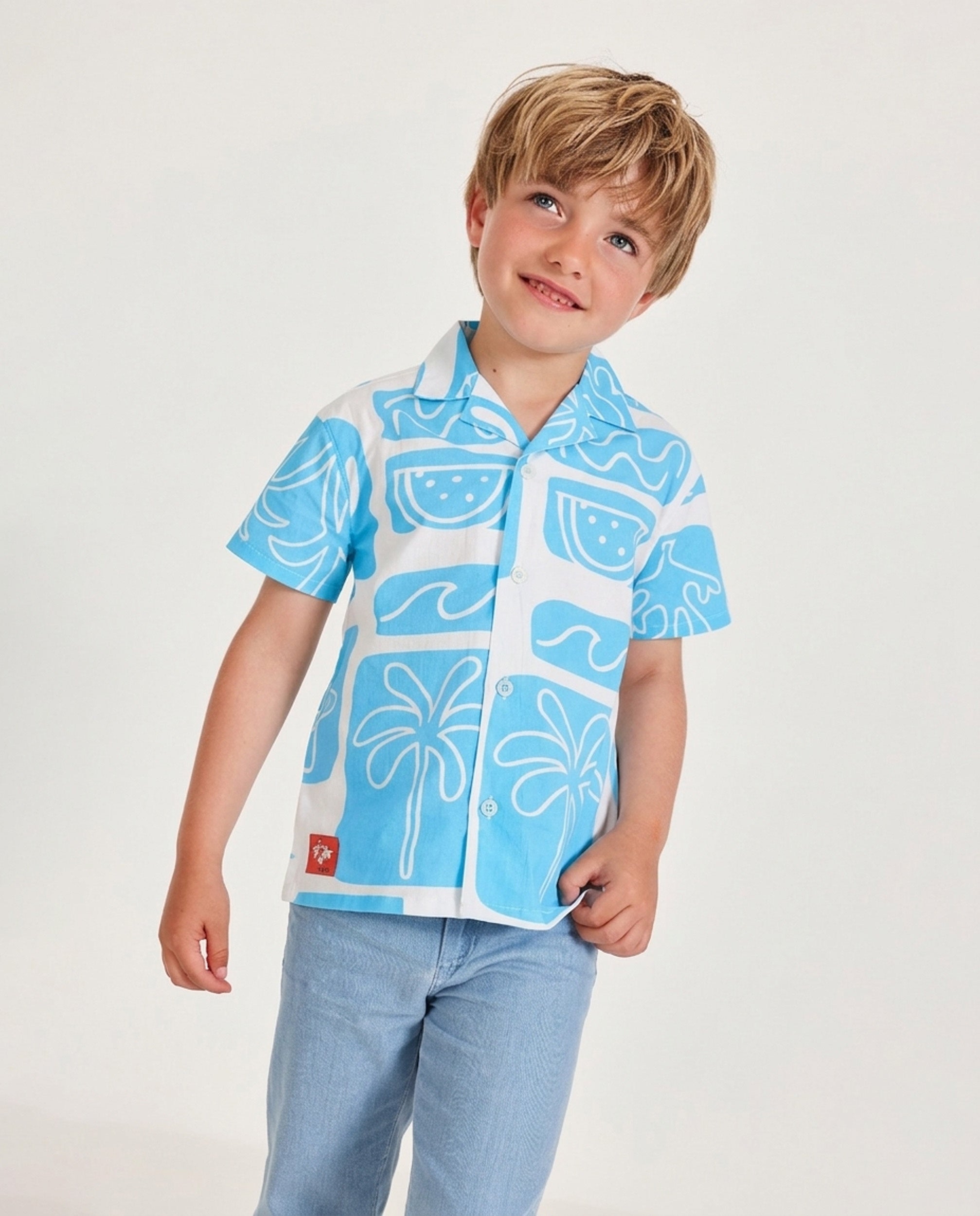 TucTuc Camicette Camicia Azzurra Neonato Cotone Maniche Corte