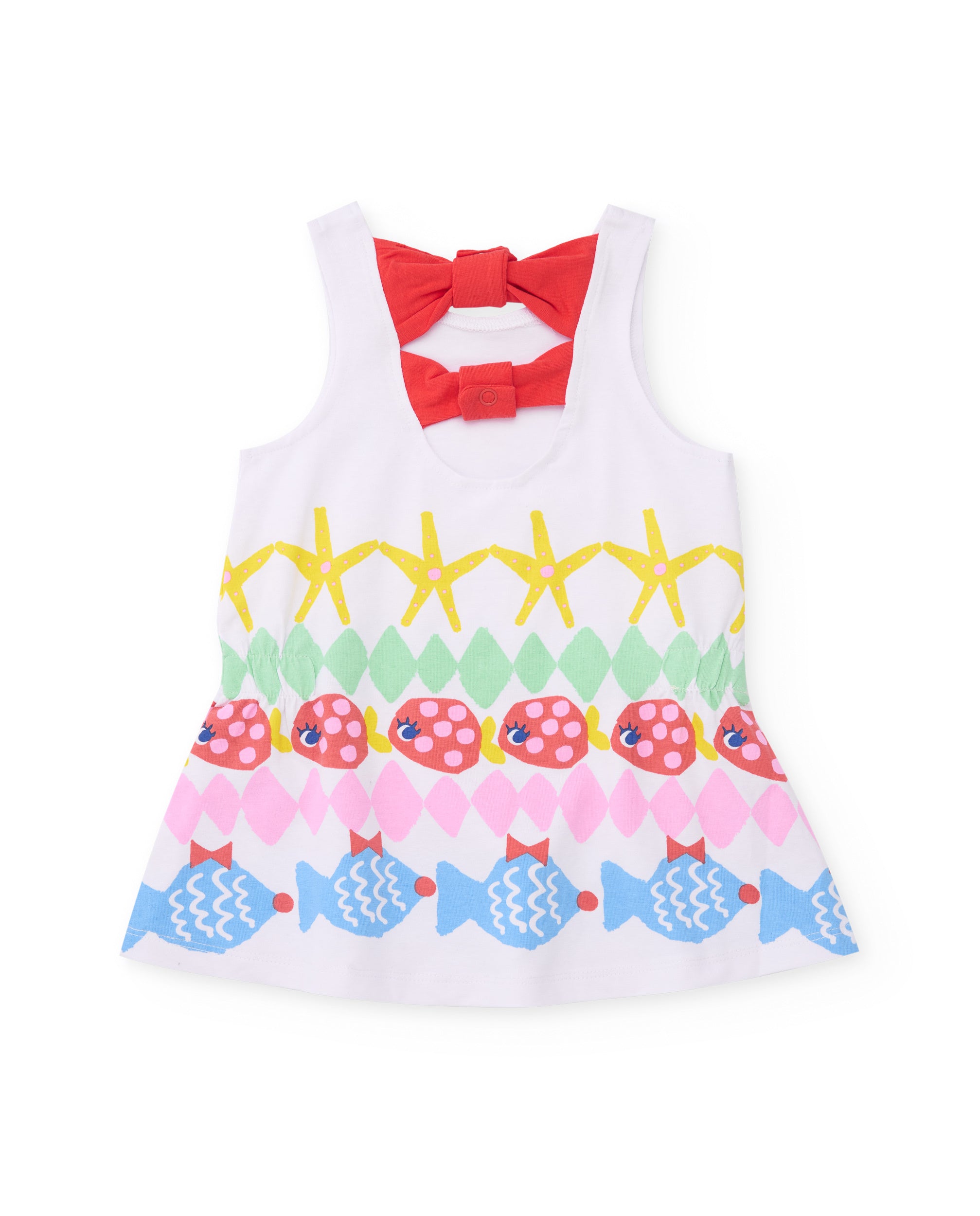 TucTuc Vestiti vestito bambina bianco fiocco mare