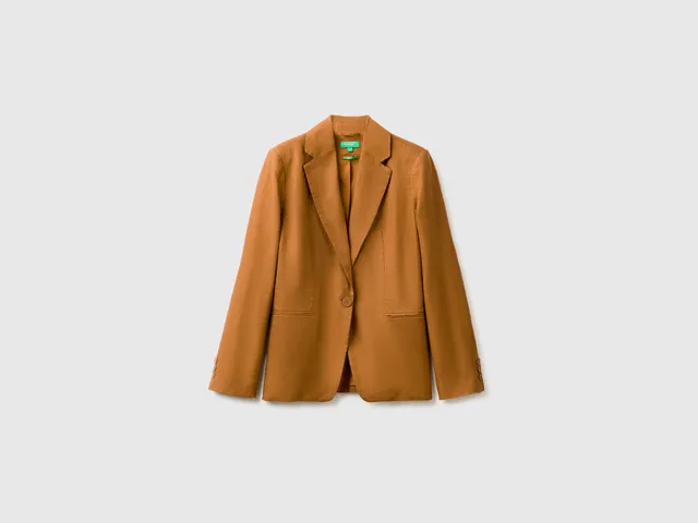 United Colors of Benetton Blazer lino puro monopetto taglia 42