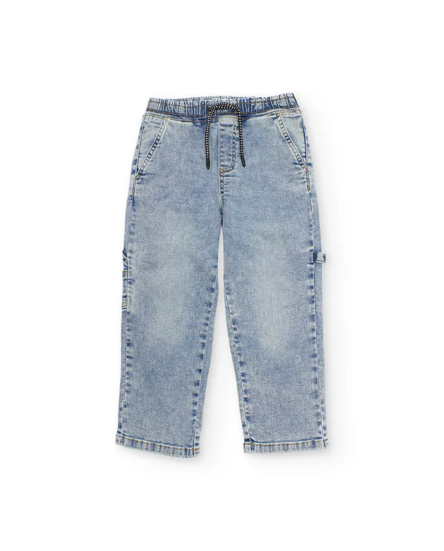 TucTuc Pantaloni Jeans Bambino Denim Blu Coulisse Taglio Dritto