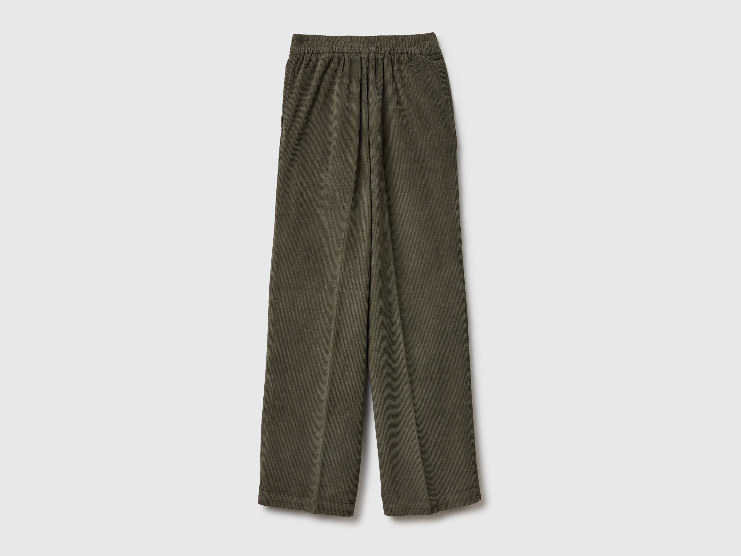United Colors of Benetton Pantaloni Velluto Gamba Larga Donna