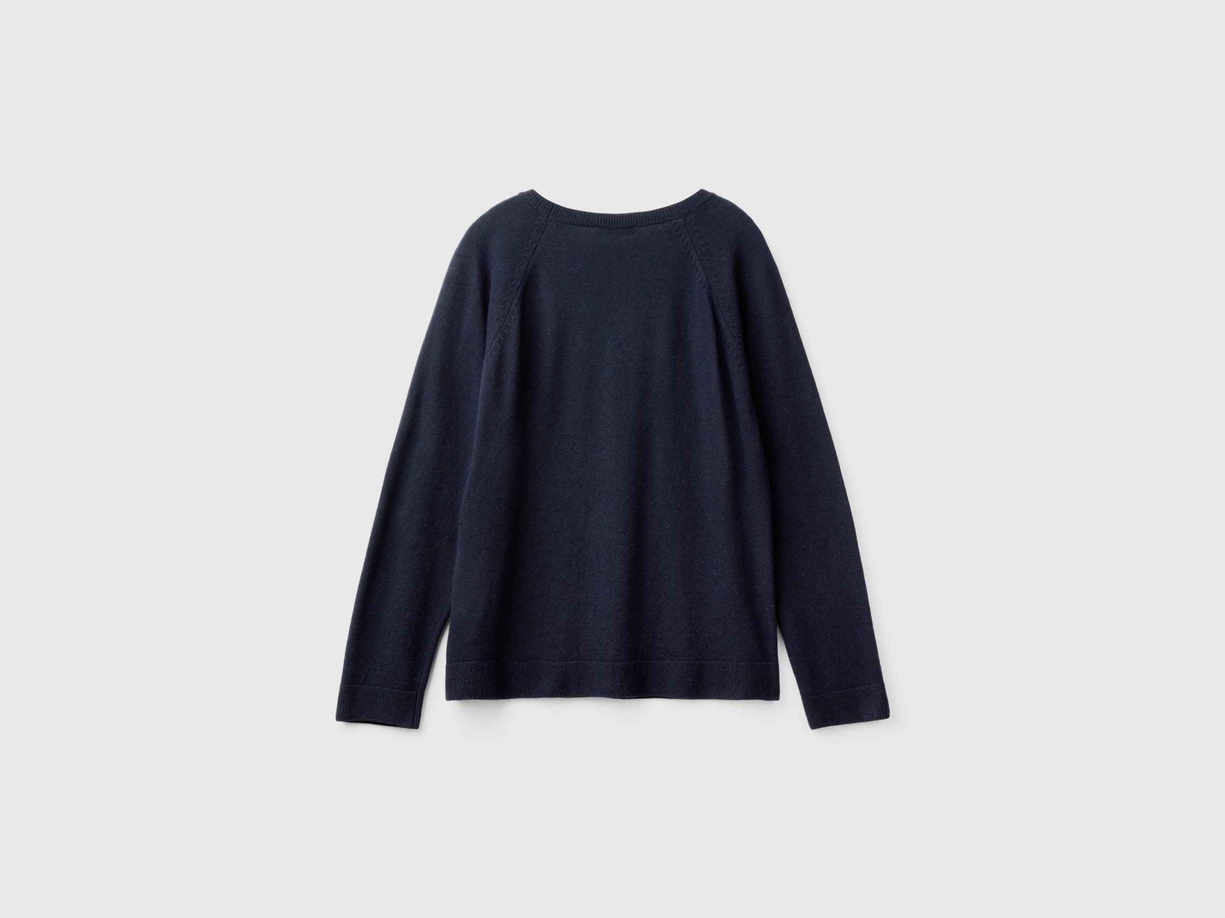 United Colors of Benetton Maglione Girocollo Blu Notte Cashmere M