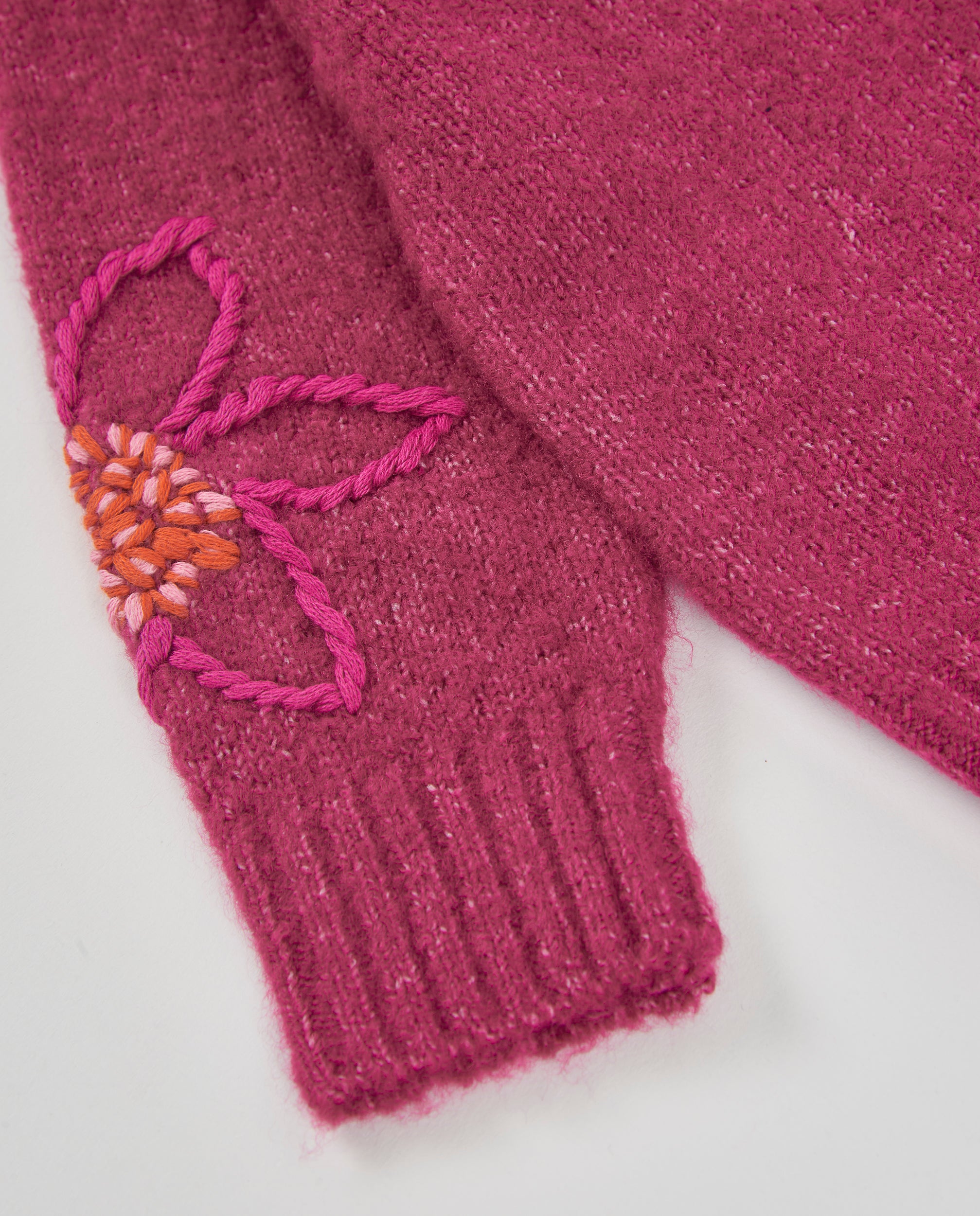 TucTuc Maglioni cardigan bambina ricamo floreale viola