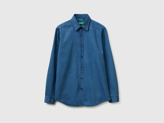 United Colors of Benetton 58JKUQ065_902 camicia chambray slim fit