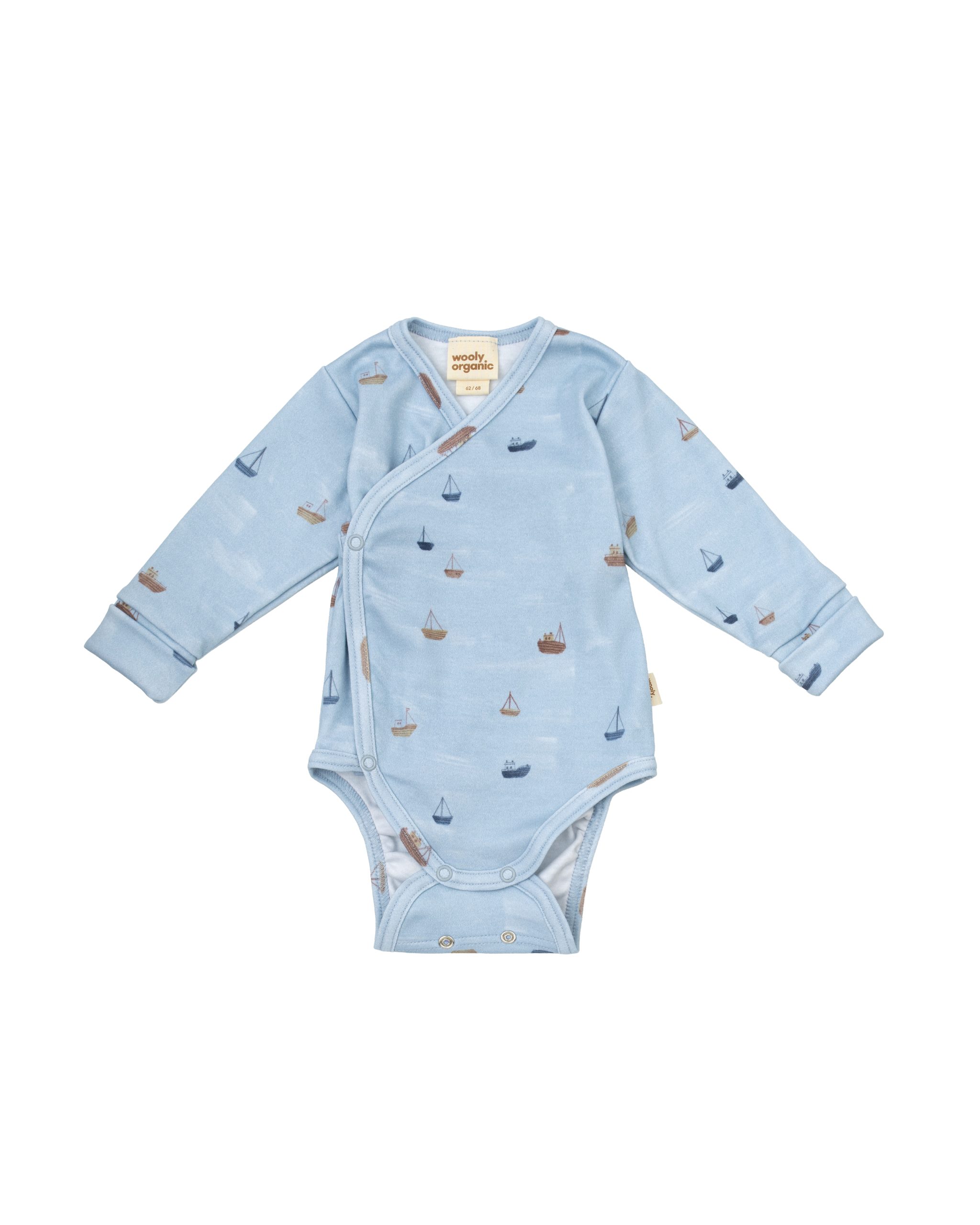 Woolly Organic Wrap Bodysuit GOTS body neonato manica lunga
