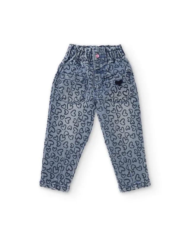 TucTuc Pantaloni Jeans cuori bambina denim 4A