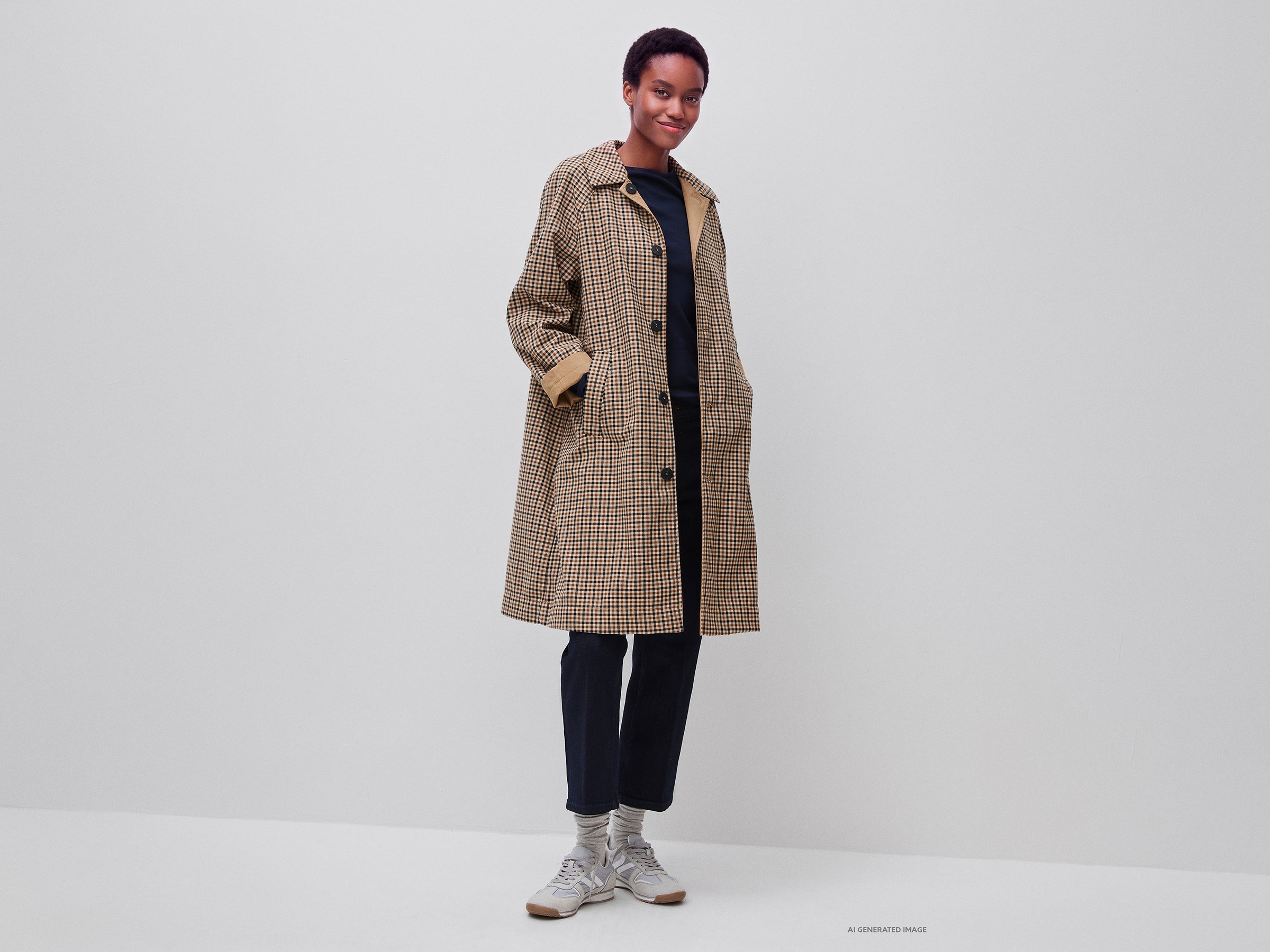 United Colors of Benetton Jackets and Coats trench lungo reversibile quadri