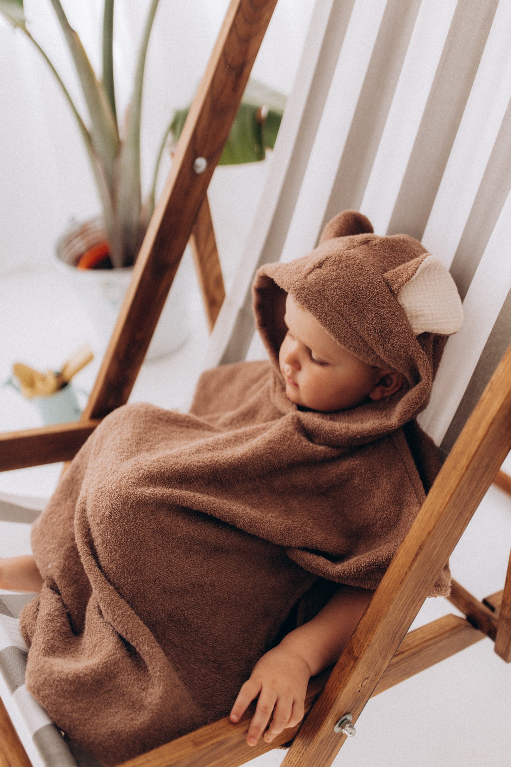 Woolly Organic After Bath poncho bimbo orecchie topo cotone bio