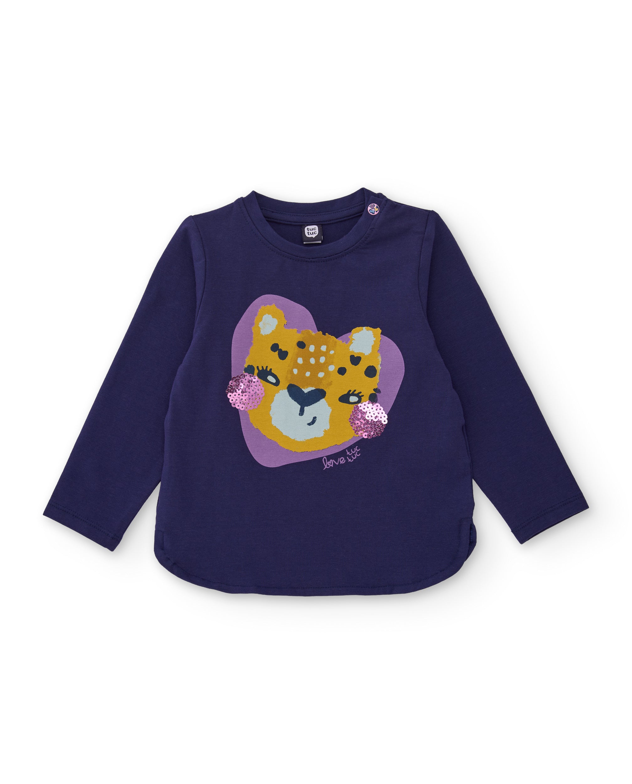 TucTuc Magliette jersey bambina blu maniche lunghe animaletto