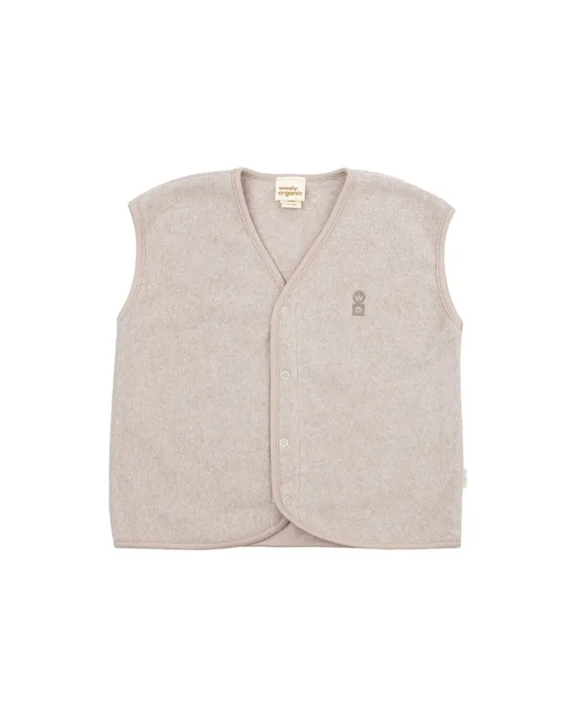 Woolly Organic Embroidered Vest gilet pile cotone