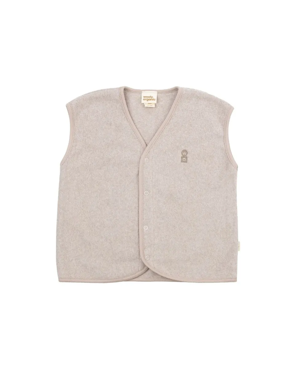 Woolly Organic Embroidered Vest gilet pile cotone