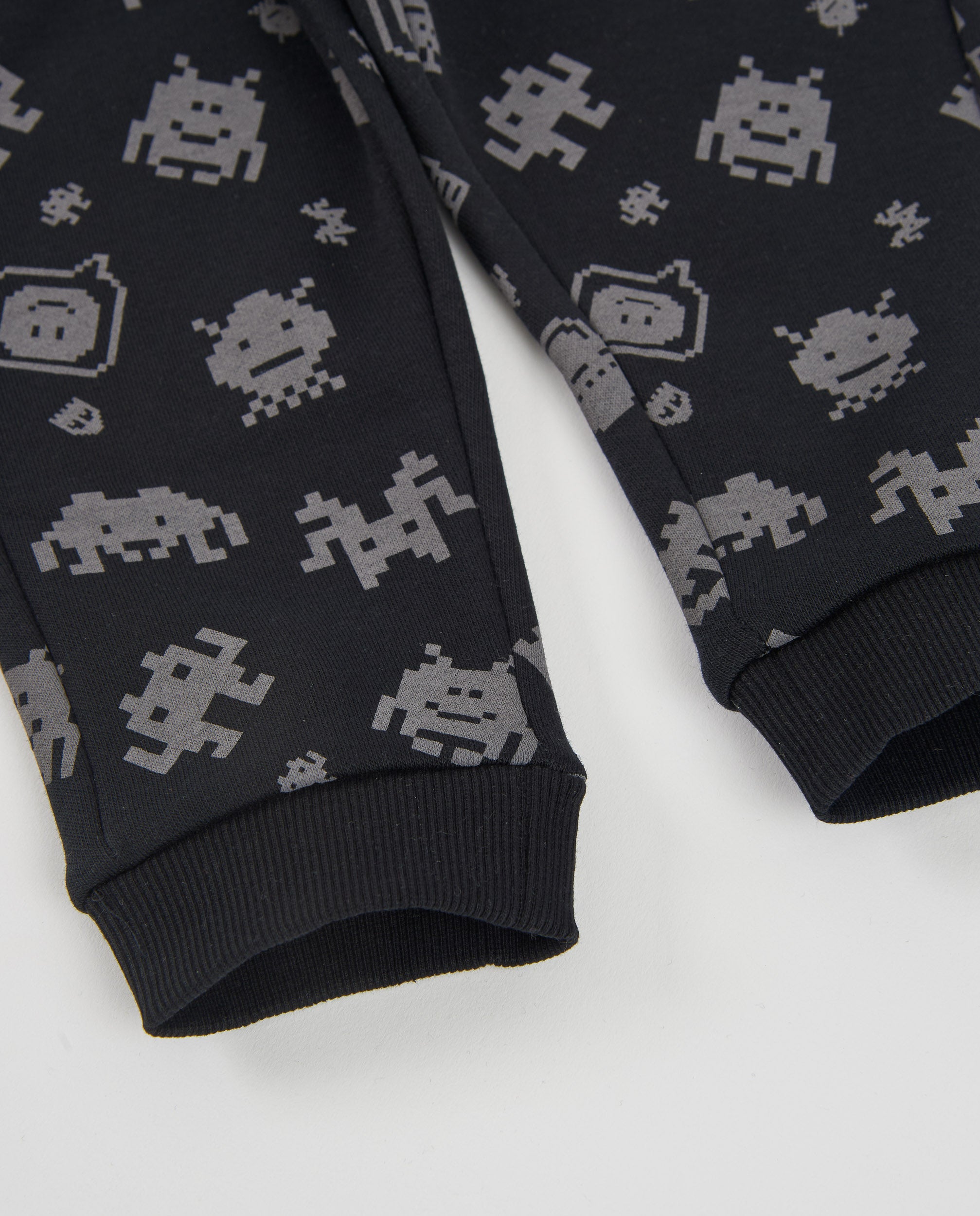 TucTuc Pantaloni felpa bimbo nero coulisse stampa