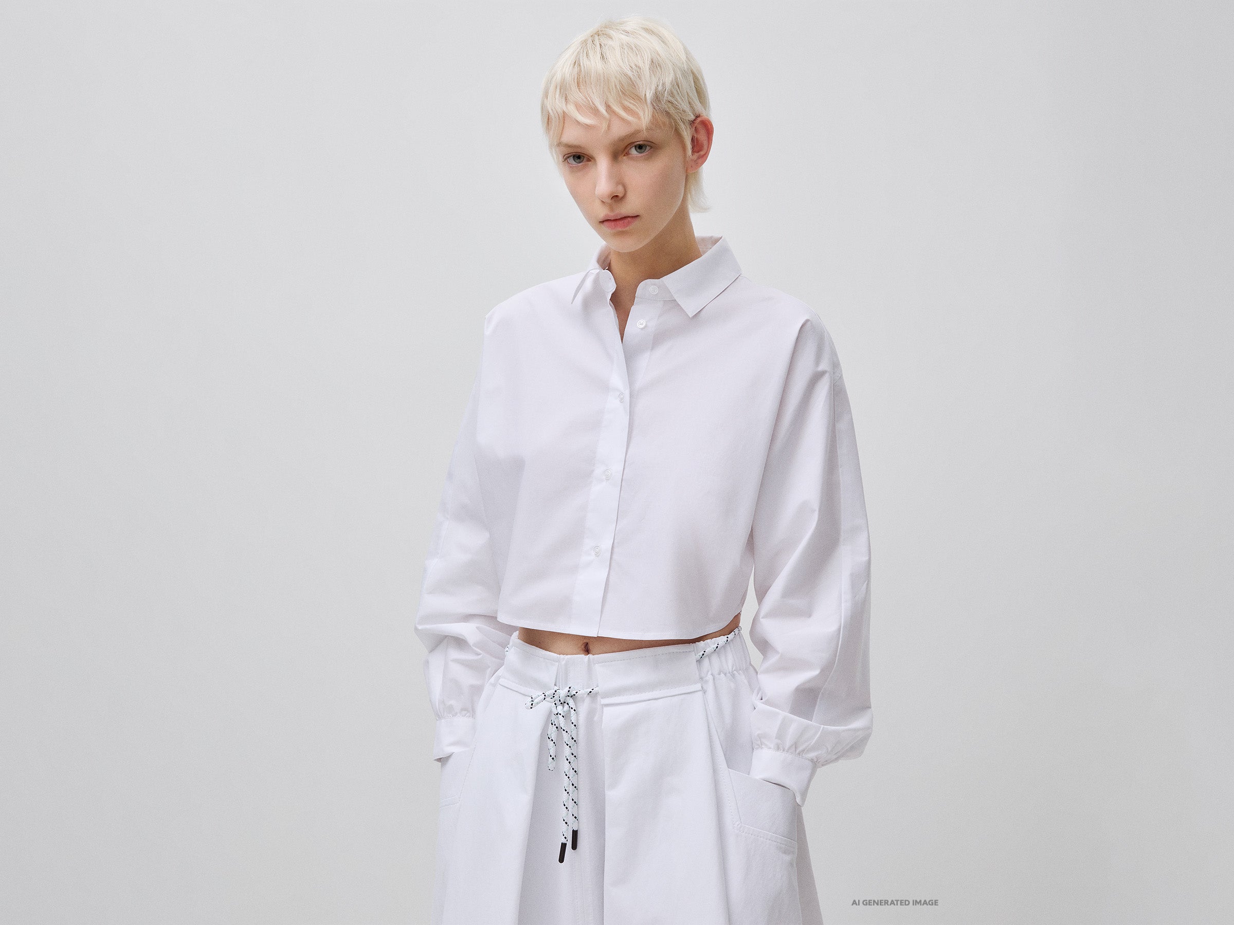 United Colors of Benetton Shirts camicia cropped cotone popeline