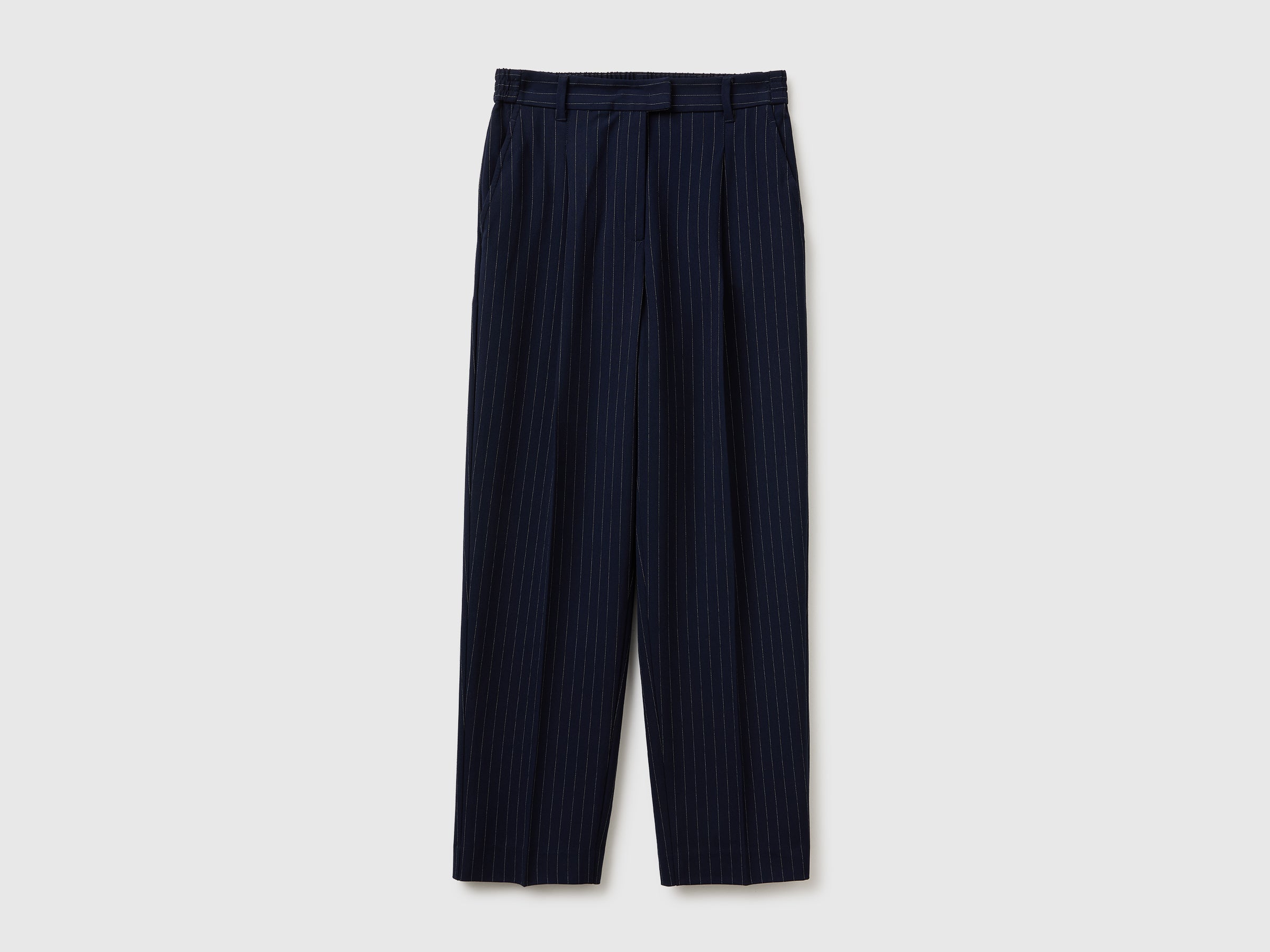 United Colors of Benetton pantaloni gessati carrot 42 viscosa