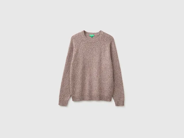 United Colors of Benetton Maglione Misto Lana color block girocollo