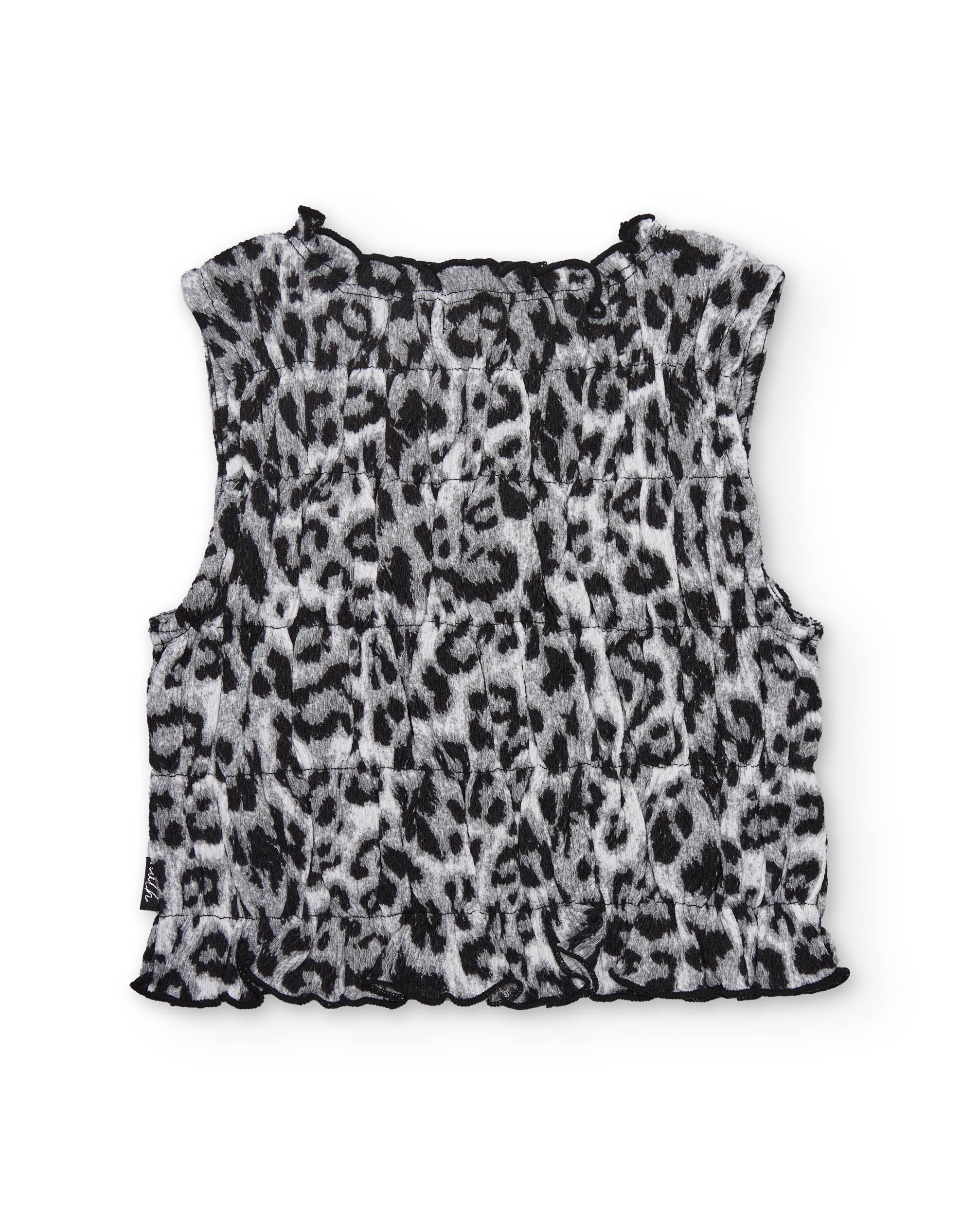 TucTuc Maglietta top animalier bambina nero elastico