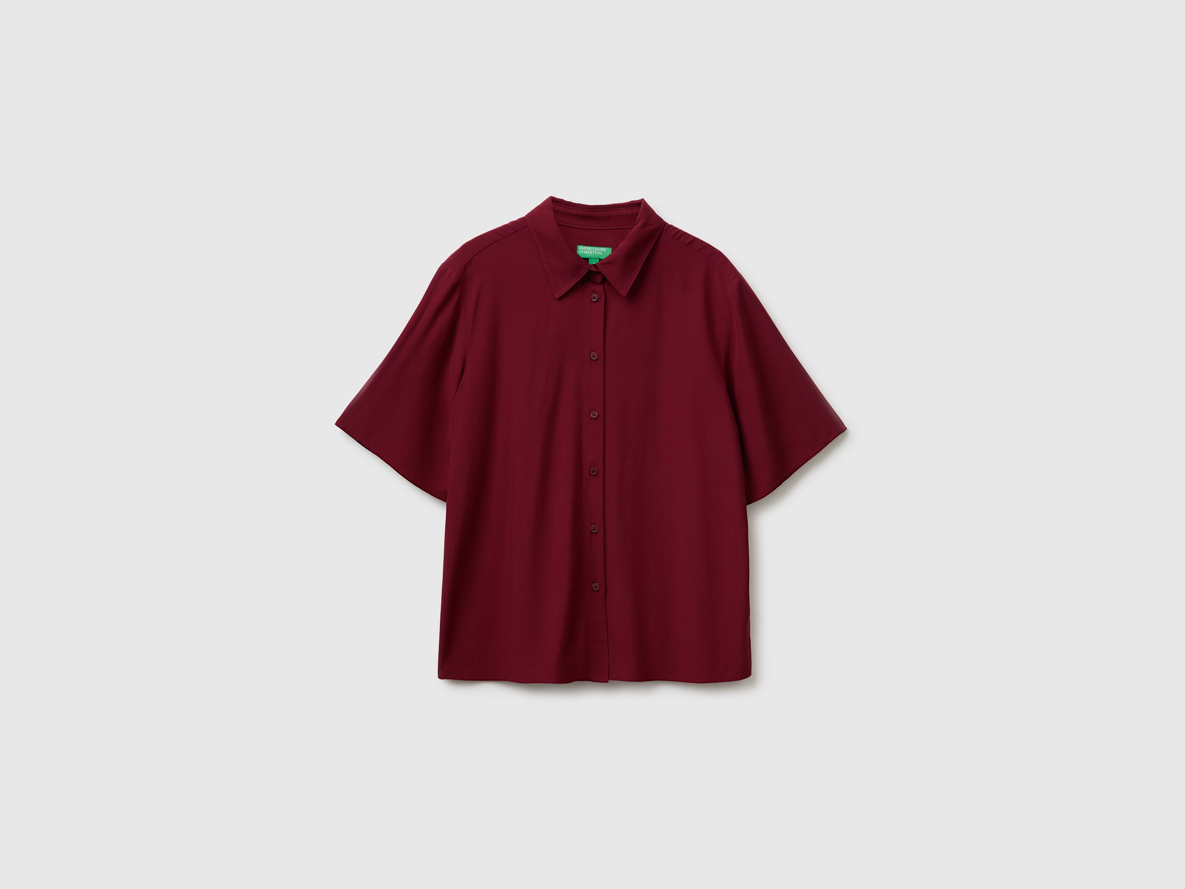 Benetton Shirts camicia viscosa manica 3/4 collo classico taglia M