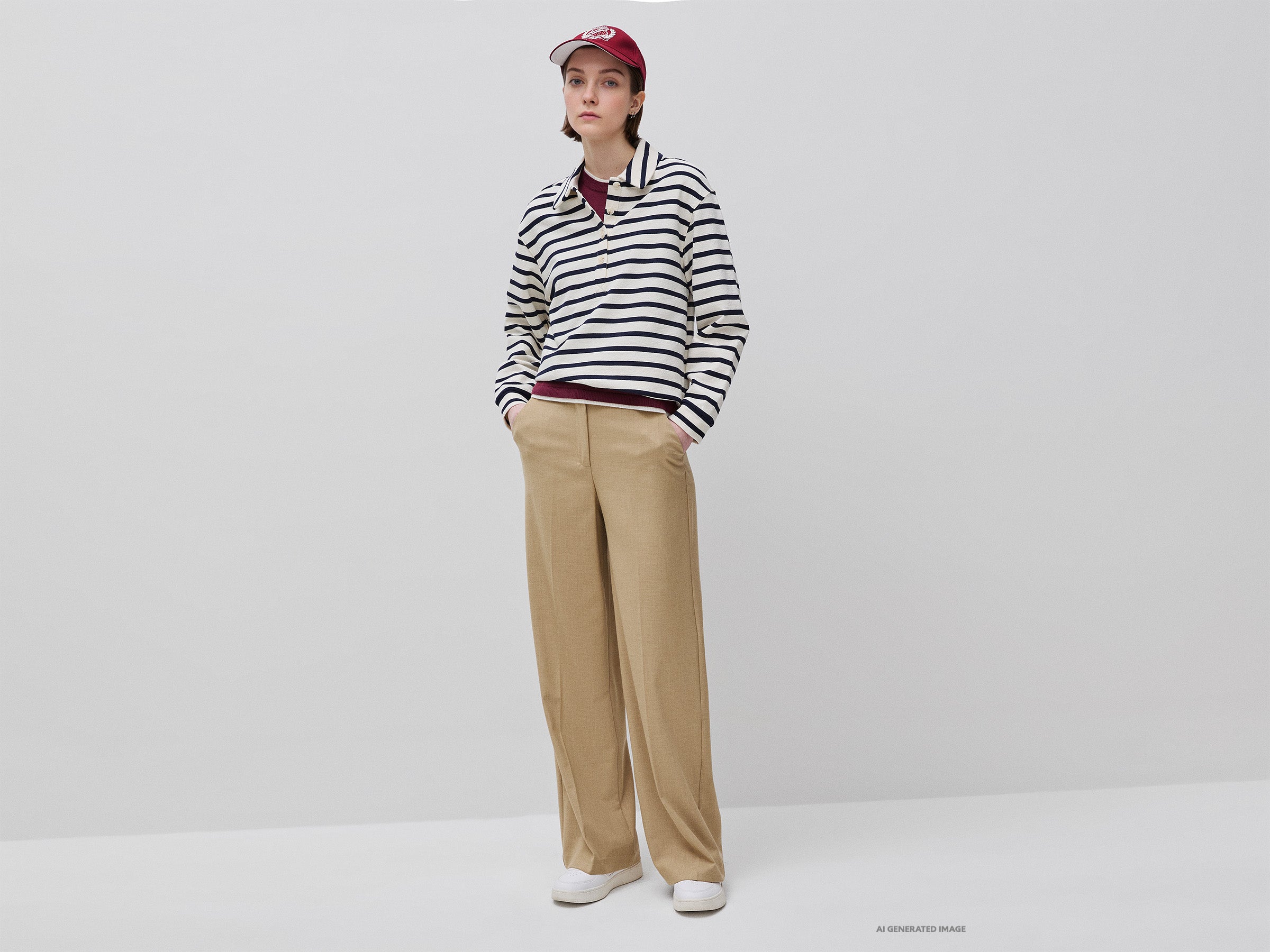 Benetton Sweatshirts Polo righe felpa cotone taglia M